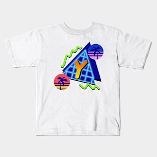 Initial Letter Y - 80s Synth Kids T-Shirt